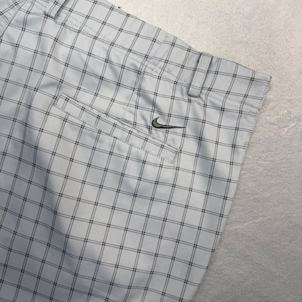 Nike Golf Shorts Mens 42 Grey Plaid Dri-FIT Standard Fit Flat Front 0626-0378 - Picture 8 of 11